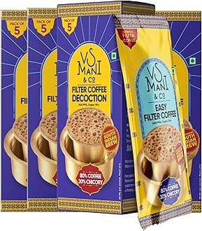 - VS Mani & Co Filter Coffee Decoction - Arabica Dark Roast, Strong and Aromatic Instant Filter Coffee Liquid | Authentic South Indian Flavour | Pack of 4 x 100ml | 400 ml