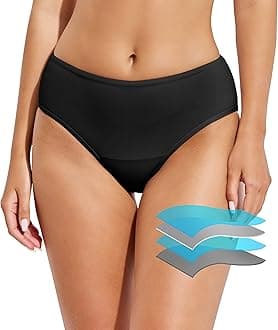 BeautikiniPeriod Swimwear Leakproof Menstrual Swimsuit Mid Waist Bathing Suit Bikini Bottoms for Teen Girls Women