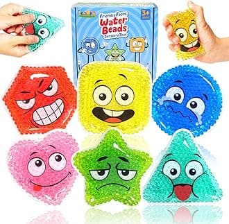 LESONG Fidget Sensory Toys for Kids, 6 Pack Emotion Sensory Tools for Autism Special Needs, Fidget Squishy Toys for Stress Relief, Calming Gifts for Kids Classroom Travel