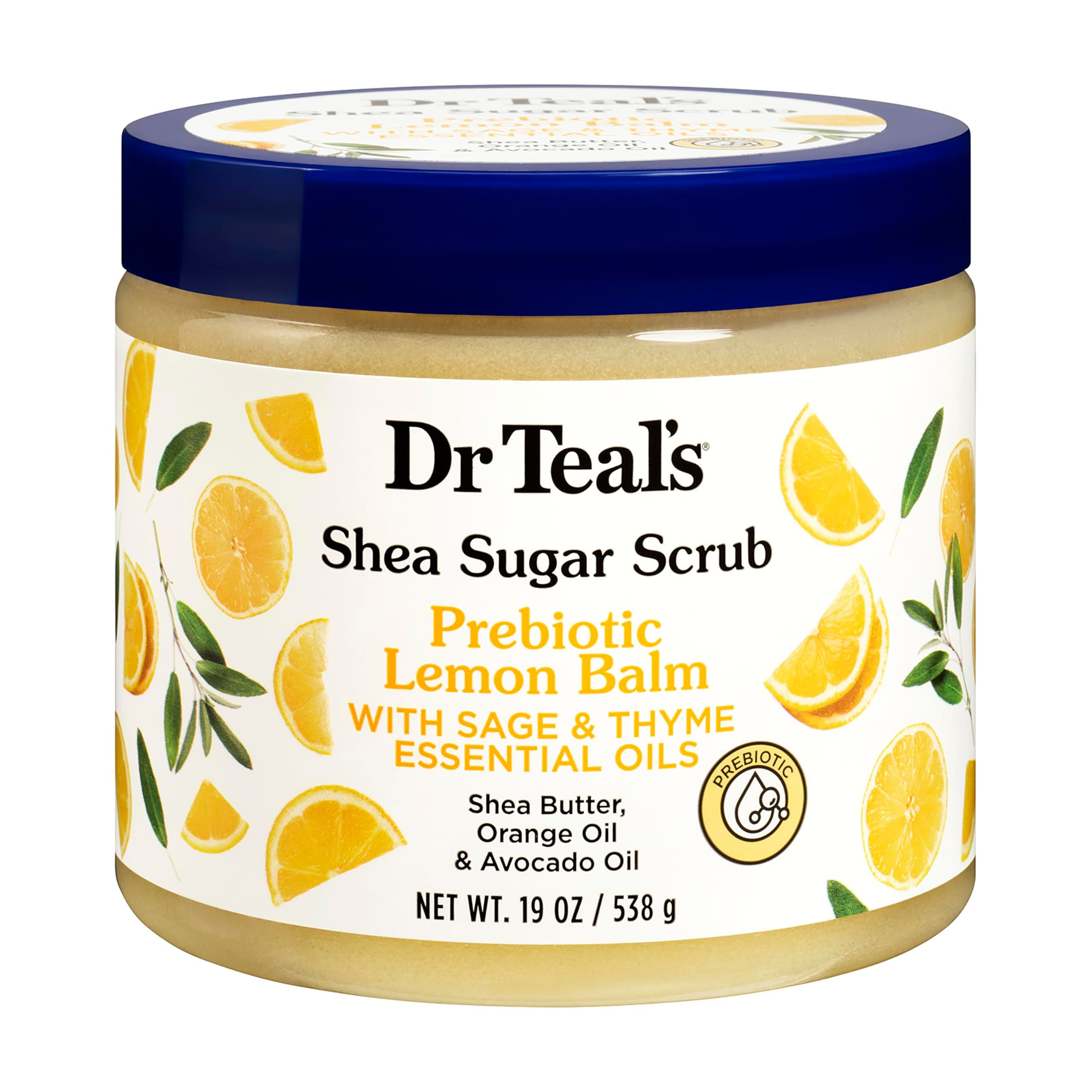 Dr Teal's Shea Sugar Scrub Prebiotic Lemon Balm 538Gm