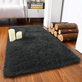 Chicrug Soft Runner Rug for Bedroom Living Room Plush Fluffy Rugs 2x4 Feet, Shag Furry Runner Rug Carpet Non Shedding for Nursery Children Kids Girls Room Home Decorative, Dark Grey
