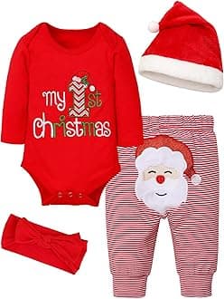 AbbenceBaby Girl Boy Christmas Outfit My 1rd Christmas Baby Boy Infant New Year 4 Pcs Set