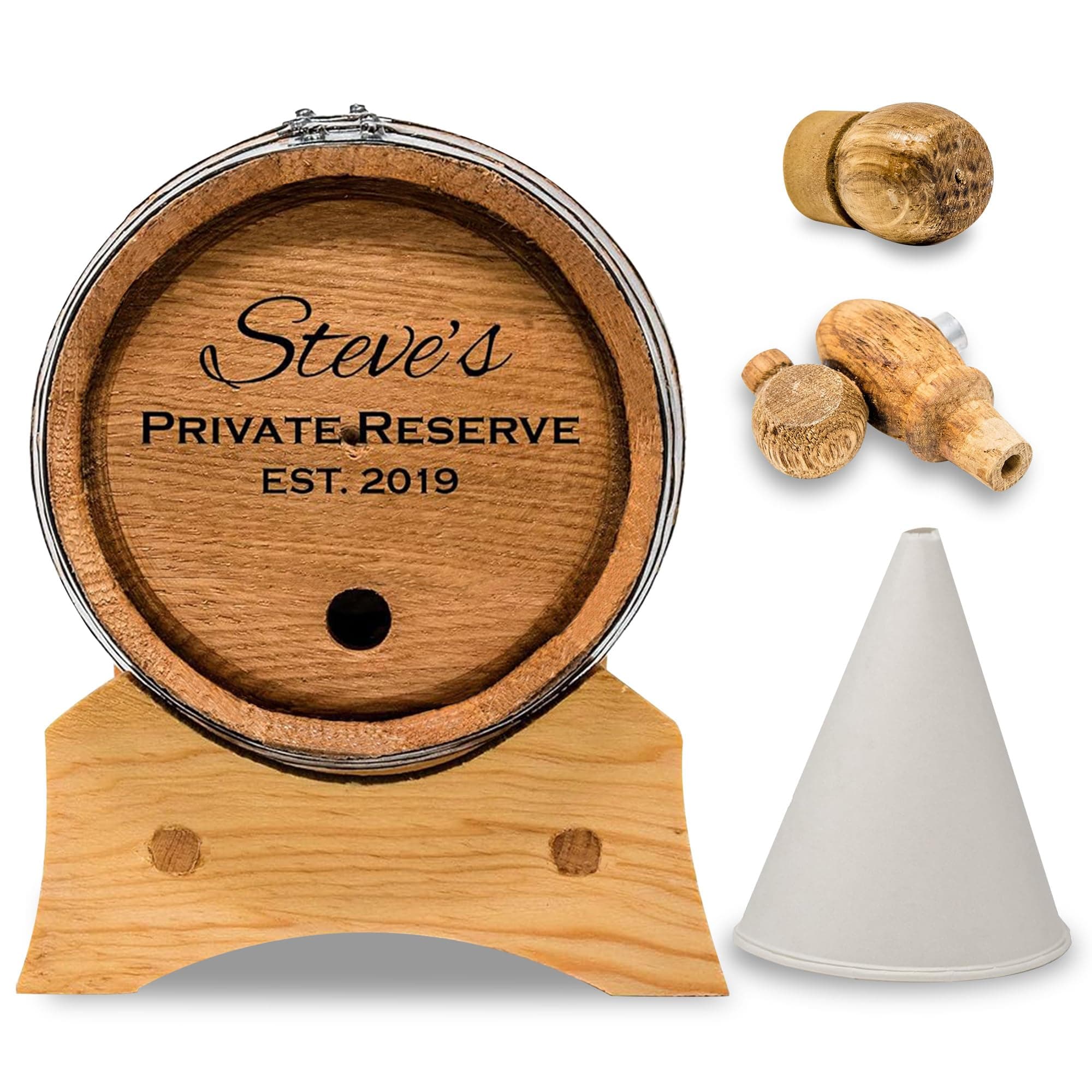 Red Head Barrels - Custom Engraved 1 Liter Oak Barrels for Aging Whiskey, Rum, Tequila, Bourbon, Scotch and Wine, Aged and Charred Oak Barrel for Custom Personalized Exclusive Home Distilling