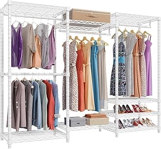 VIPEK V5 Portable Closet Wardrobe Heavy Duty Clothes Rack Freestanding Metal Clothing Rack, White