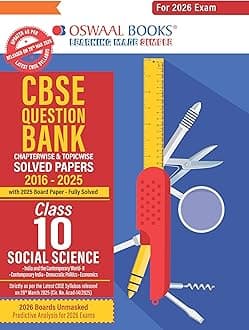Oswaal CBSE Question Bank Social Science For Class 10 | Based On Latest CBSE Syllabus with 800+ Questions | Chapterwise and Topicwise SOLVED PAPERS With Mind Maps & Revision Notes For 2026 Exam