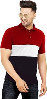 LEOTUDEMen's Regular Fit Half Sleeve Polo T-Shirt (P62NVYMRN_P_Maroon_S)