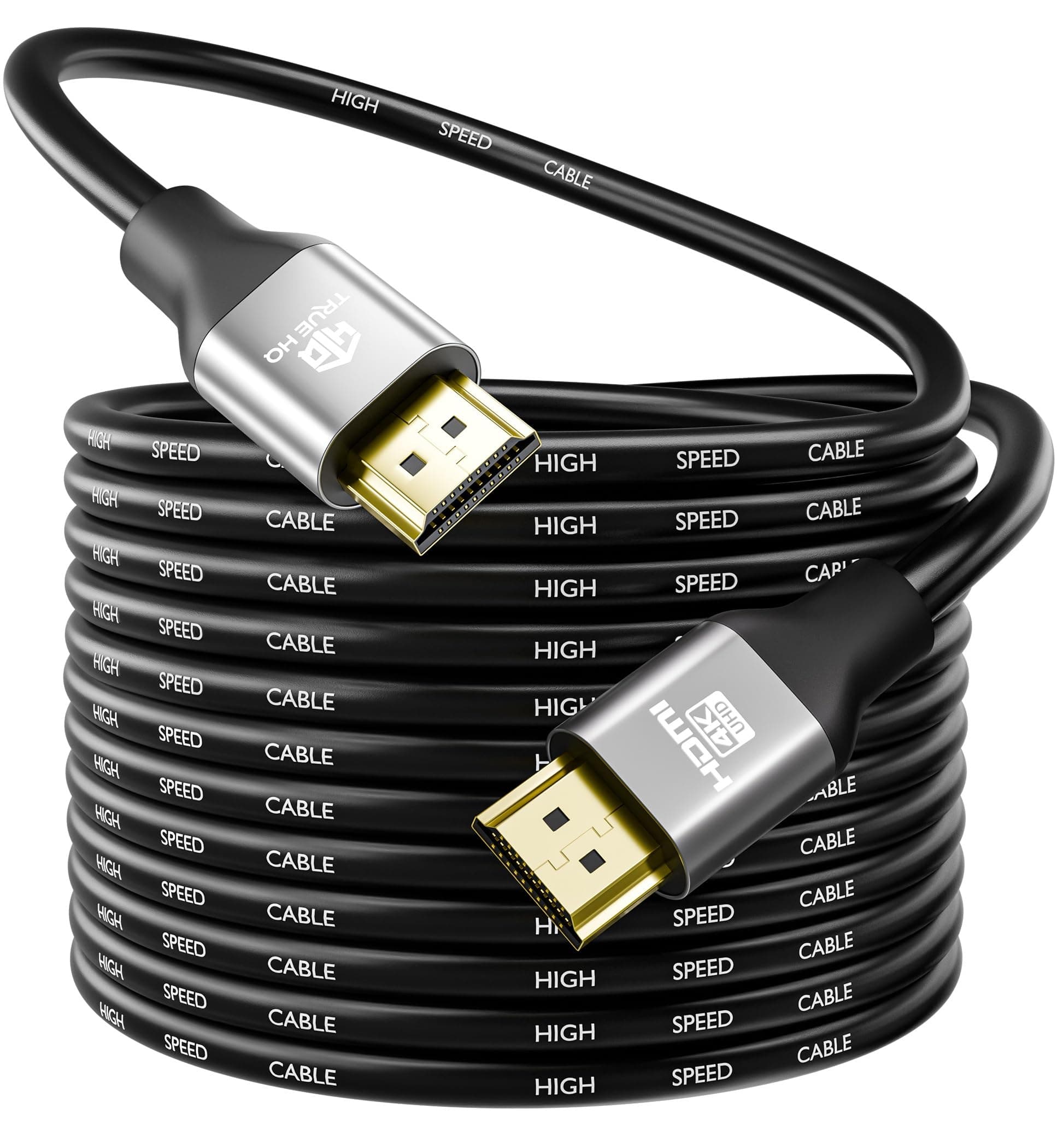 15M HDMI Cable HIGH SPEED Long Lead with Ethernet ARC 3D | Designed in the UK | Full HD 1080P Compatible with PS4 Xbox One Sky HD TV Laptop PC Monitor CCTV | Black & Gold Plated