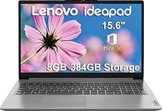 Lenovo IdeaPad 1i 15.6" HD Laptop (8GB RAM, 384GB (256GB SSD+128GB eMMC), 1-Year Microsoft Office 365, Intel Celeron N4500) for Student, Home, Business, Numeric Keypad, HDMI, Wi-Fi 6, Win 11 Home in S