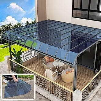 Transparent Polycarbonate Roofing Sheet, Outdoor Patio Greenhouse Panels, UV Rain Protection Rain Pergola Roof Panels, for Patios, Partitions, Etc, Roof(Blue,2X 16.4ft)