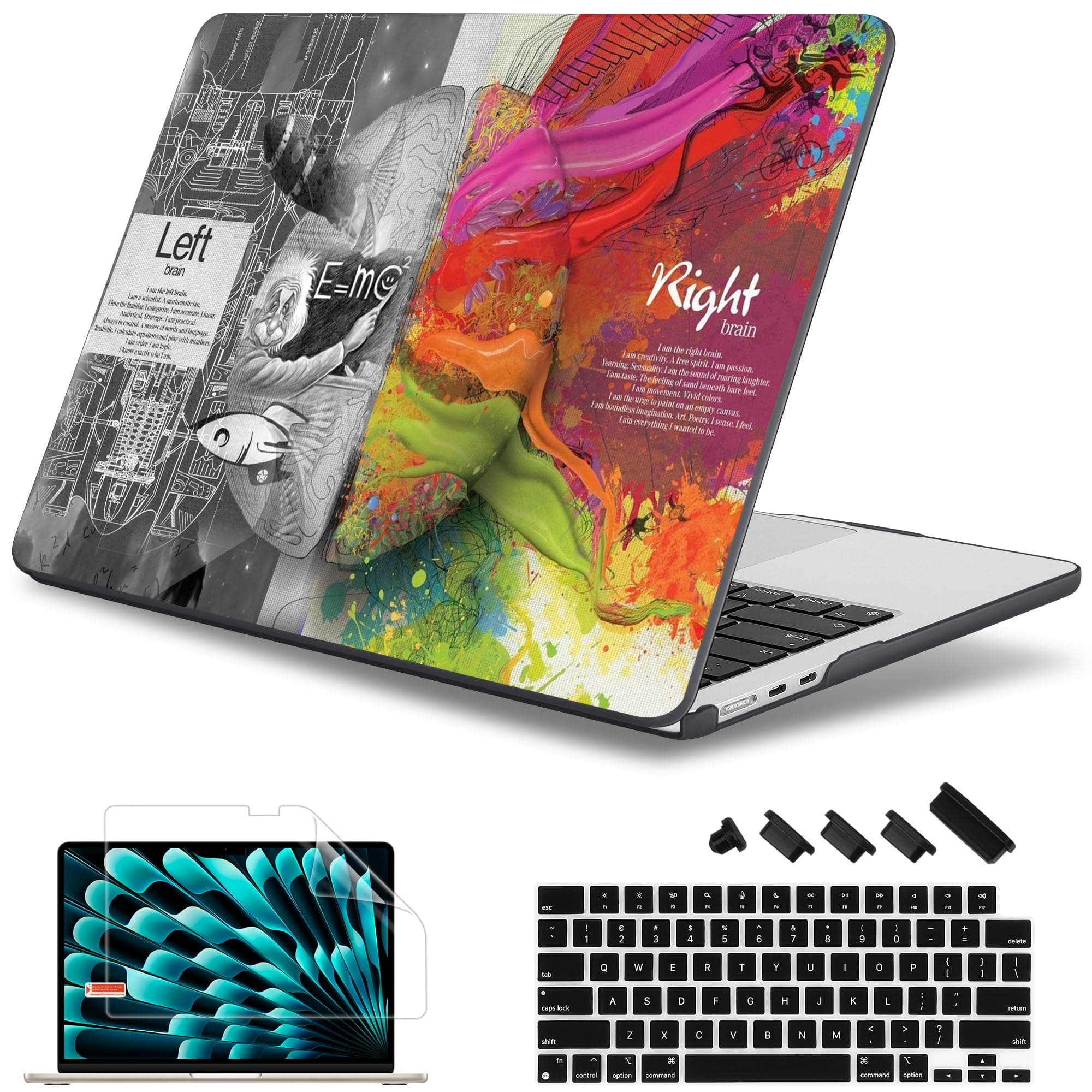 May Chen Compatible with MacBook Air 13.6 Inch Case 2024 2023 2022 Release Model A3113 M3 A2681 M2 Chip, Plastic Hard Shell Case for MacBook Air 13.6" with Liquid Retina Display, Brain