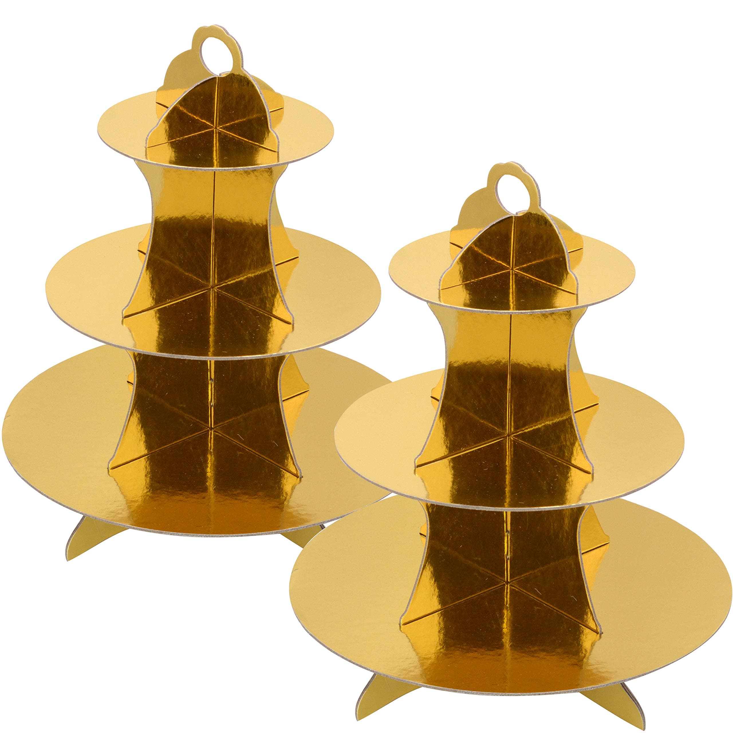 3-Tier Cardboard Gold Cupcake Stand/Tower 2-Set (Available in 10 Colors)