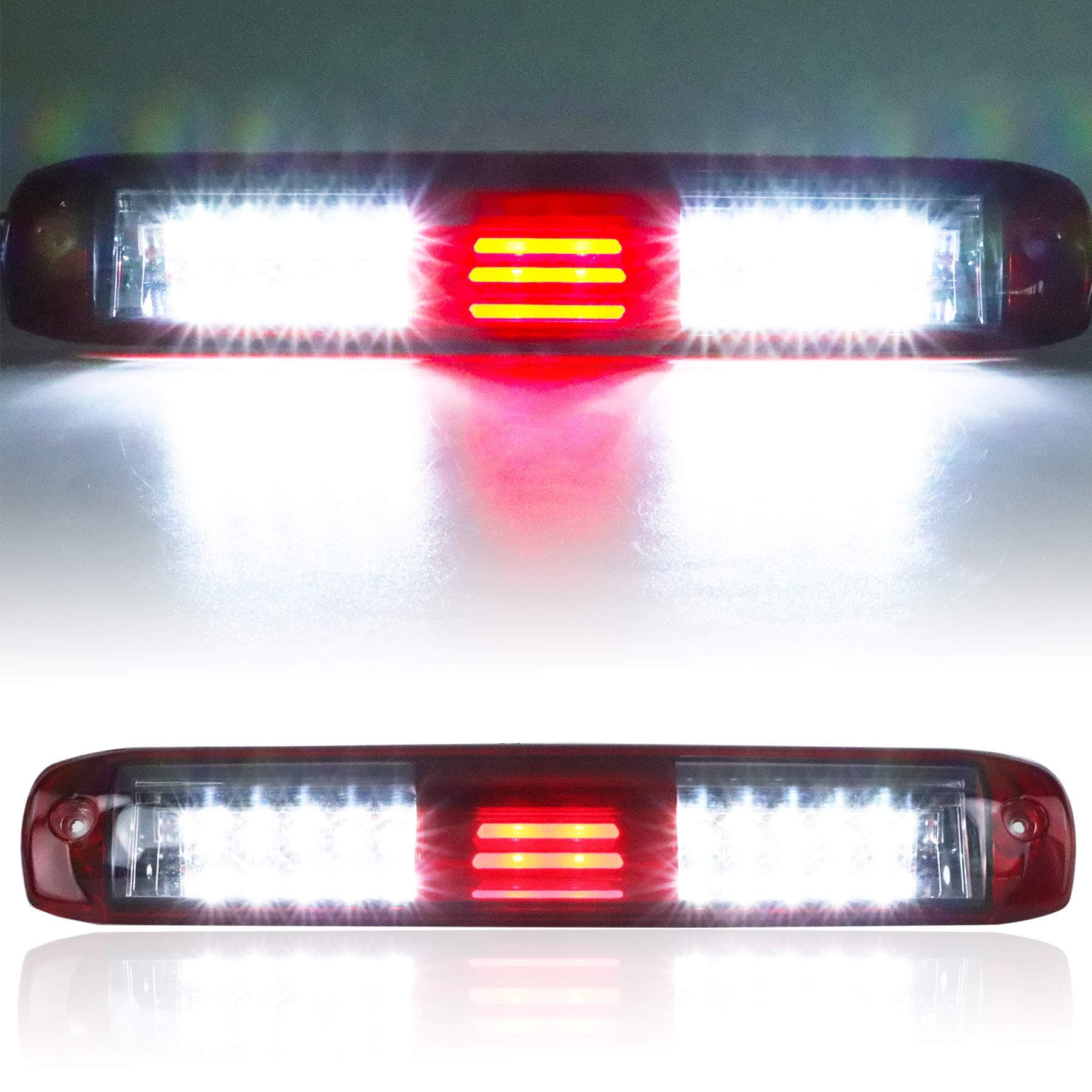 LED Third 3rd Brake Light for 99-06 Chevrolet (Chevy) Silverado GMC Sierra 1500 2500 3500 HD Classic, Rear Cargo Lamp High Mount Stop light Chrome Housing (Red)