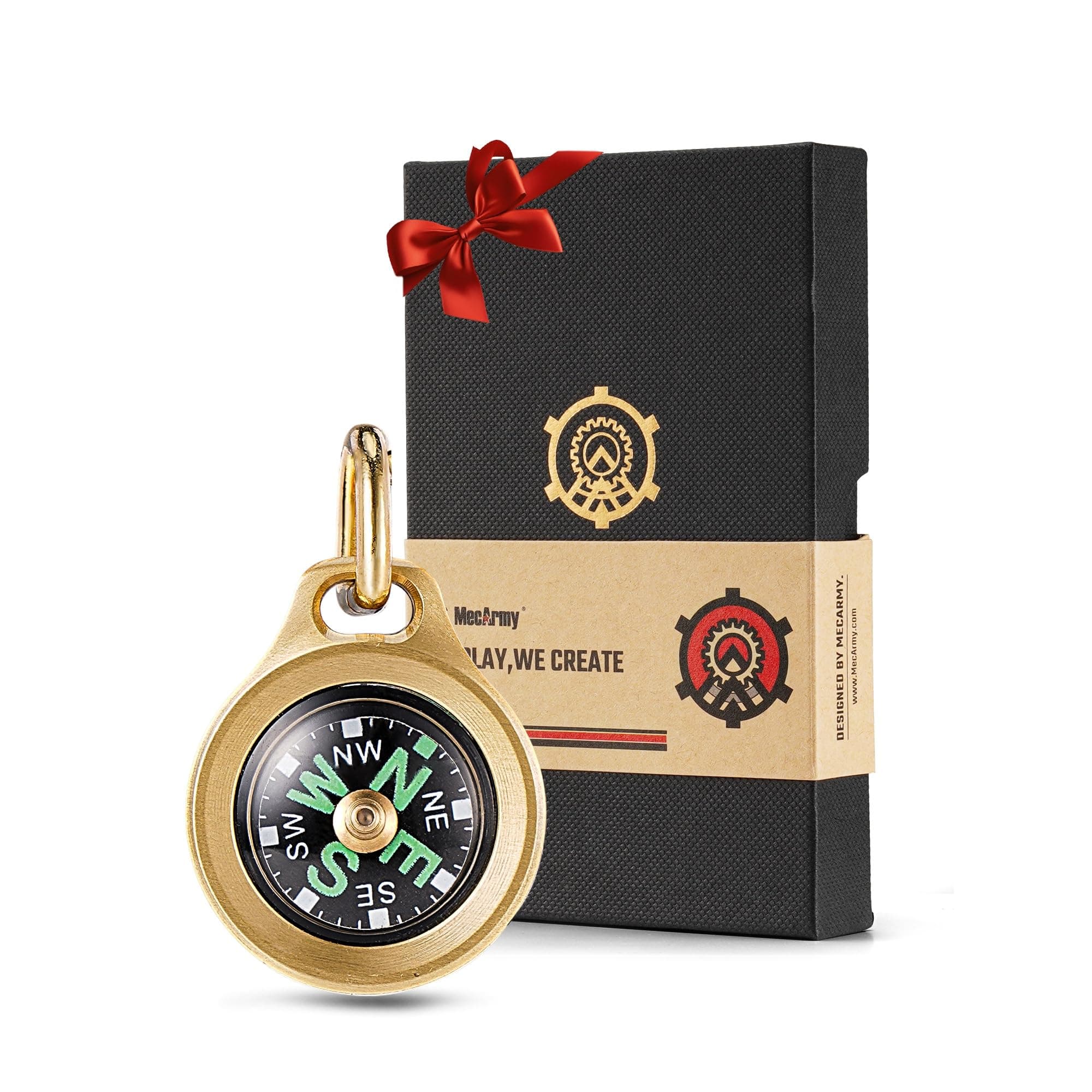 MecArmy CMP Titanium/Brass Grade Compass, Teardrop Survival Compass, Hiking Compass, Handheld Compass Easy to Recognize Direction