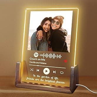 FunStudio Personalized Acrylic Song with Photo Custom Acrylic Album Cover Gifts for Music Lover Friends Sister