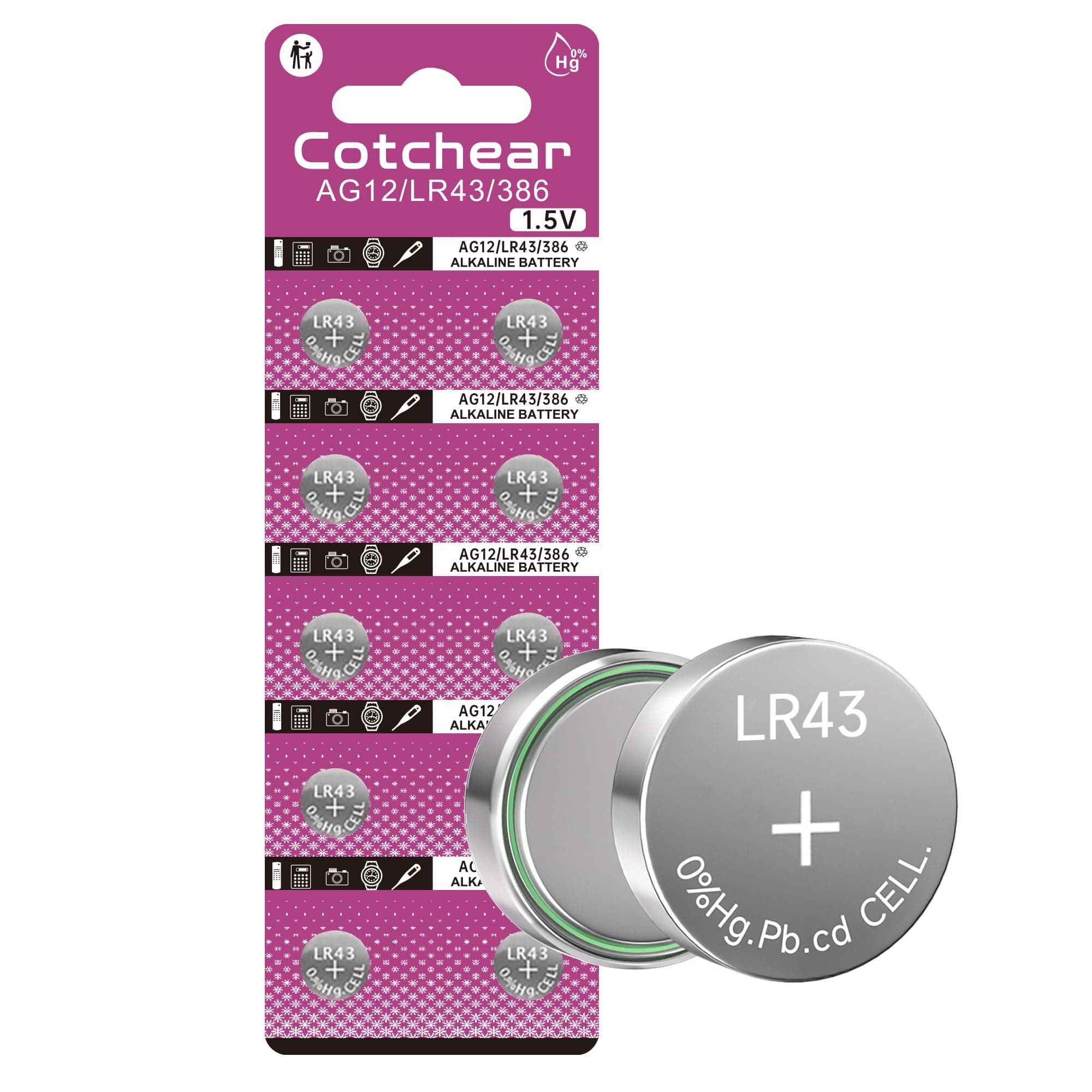 10pcs LR43 Batteries 1.5V AG12 Button Cell Battery L1142 SR43 SR43 260 386 Battery for Watch Toys