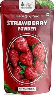 Bliss of Earth 200gm Strawberry Powder For Milk, Milkshake, Cake, Kids favorite Spray Dried