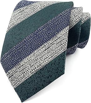 Secdtie Men's Wide Stripe Ties Jacquard Pattern Business Formal Designer Neckties