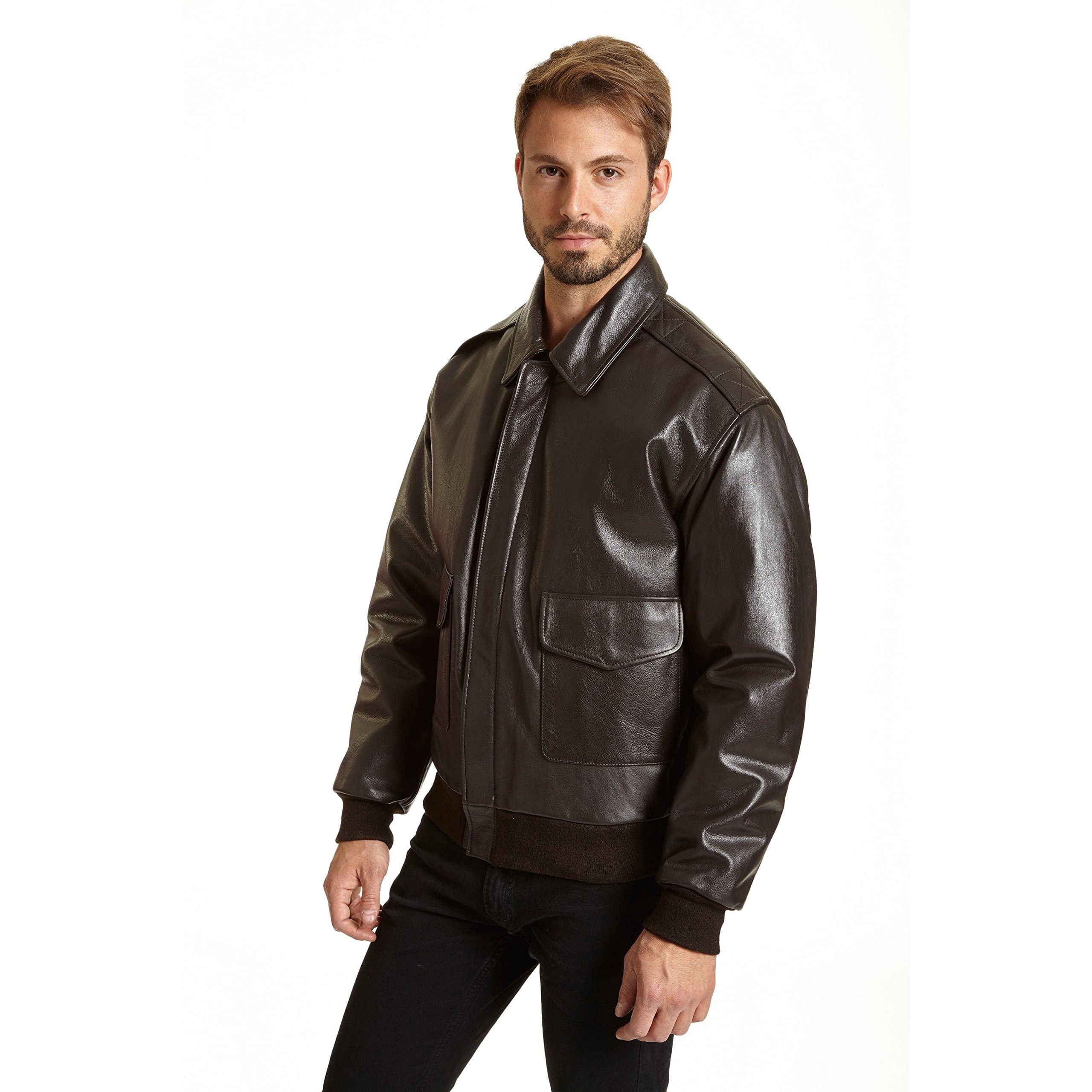 Excelled Men's Big and Tall Leather Flight Jacket