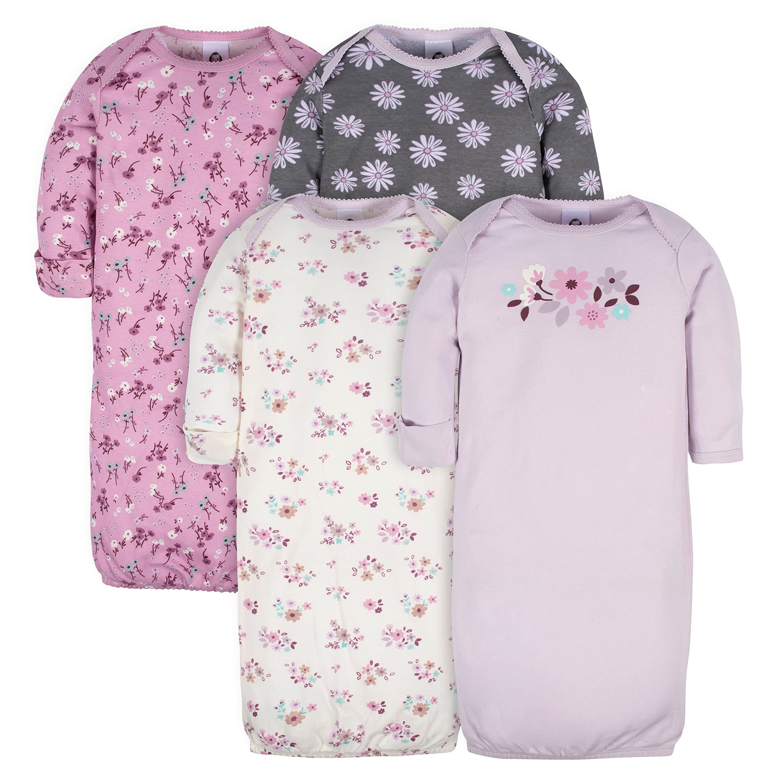 Gerber Baby Girls' 4-pack Sleeper Gown