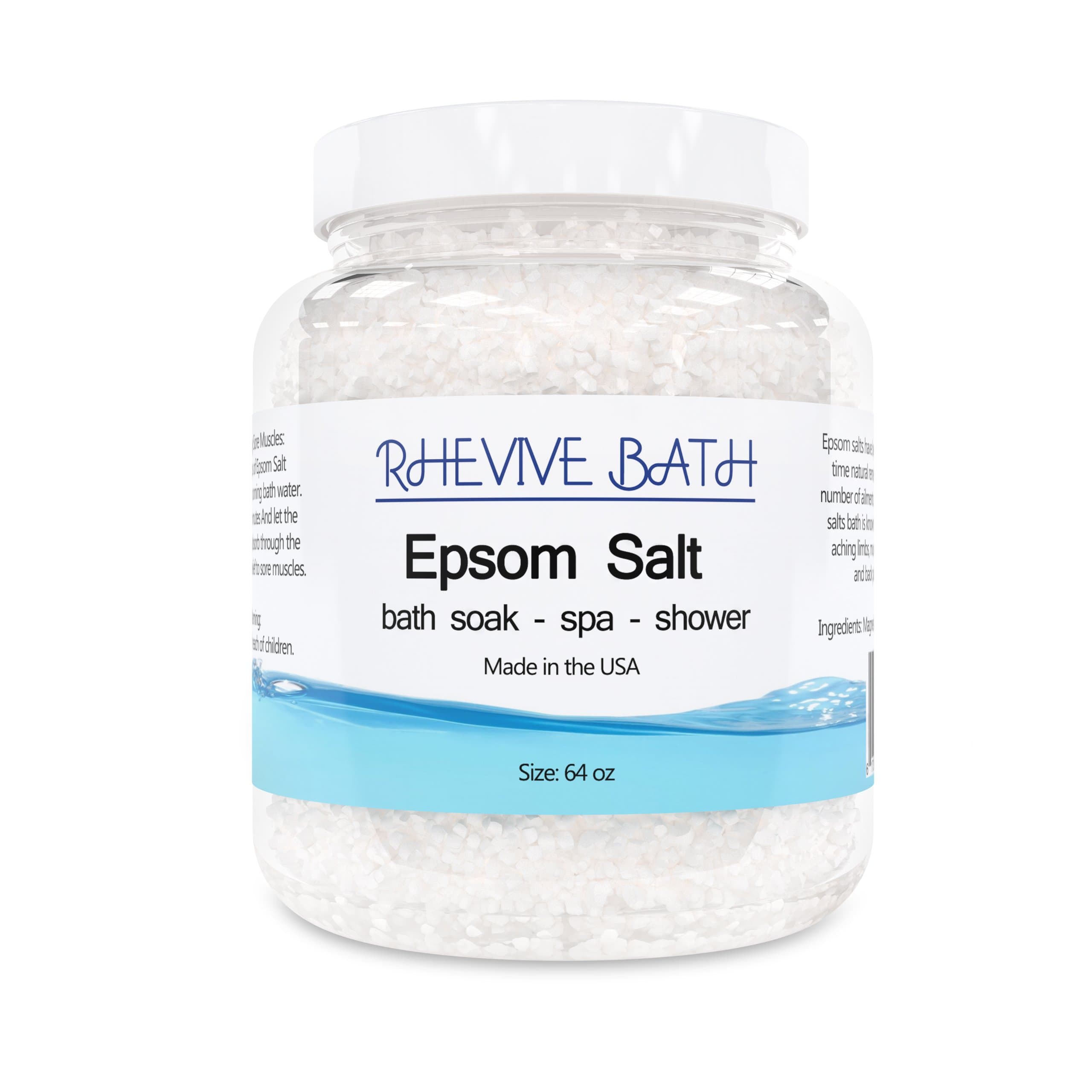 Epsom Salt for Bath – warm Bath with Epsom Salt can help you relax, detox, relieve muscle aches and pains. 4 LBs Pure Unscented, also can be used as Shower scrub to exfoliate skin and for Foot bath to remove dead skin. Made in USA, Try Epsom Salt today.