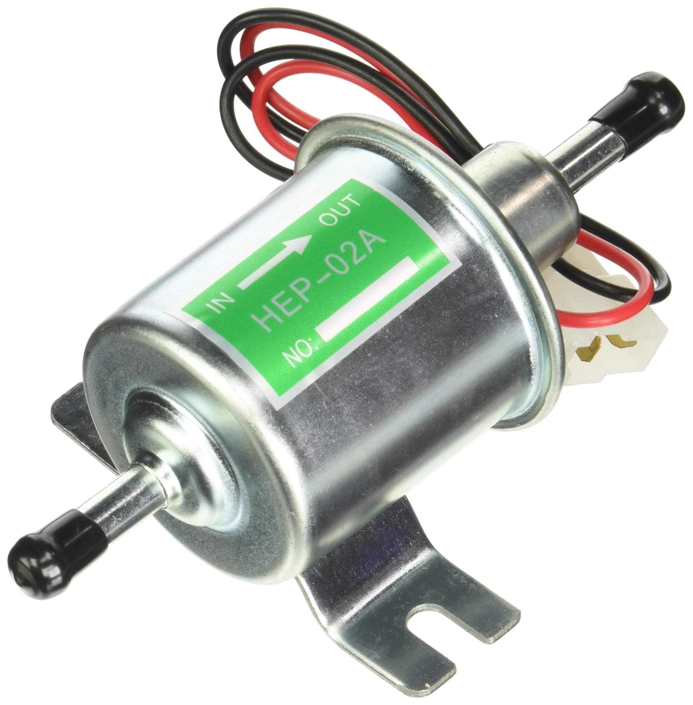 HEP-02A Low Pressure (2.5-4 PSI) Universal 12V Heavy Duty Gas Diesel Inline Electric Fuel Pump Metal Solid Petro Gasoline Diesel Engine Suitable Truck,Boat, Agricultural ATV, Generators, Lawn Mower