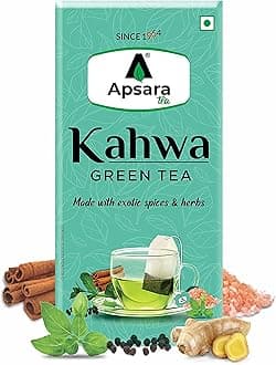 - Detoxifying Kahwa Green Tea - 36 Tea Bags, Spiced Kashmiri Desi Kahwa Green Tea, Immunity Booster, Blended with Rock Salt, Tulsi, Cardamom, Cinnamon, Black Pepper, Ashwagandha Tea