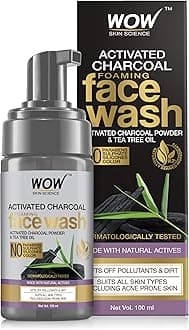Wow Skin Science Foaming Face Wash with Activated Charcoal Powder & Tea Tree Oil Helps Lift Off Pollutants & Dirt - 100ml