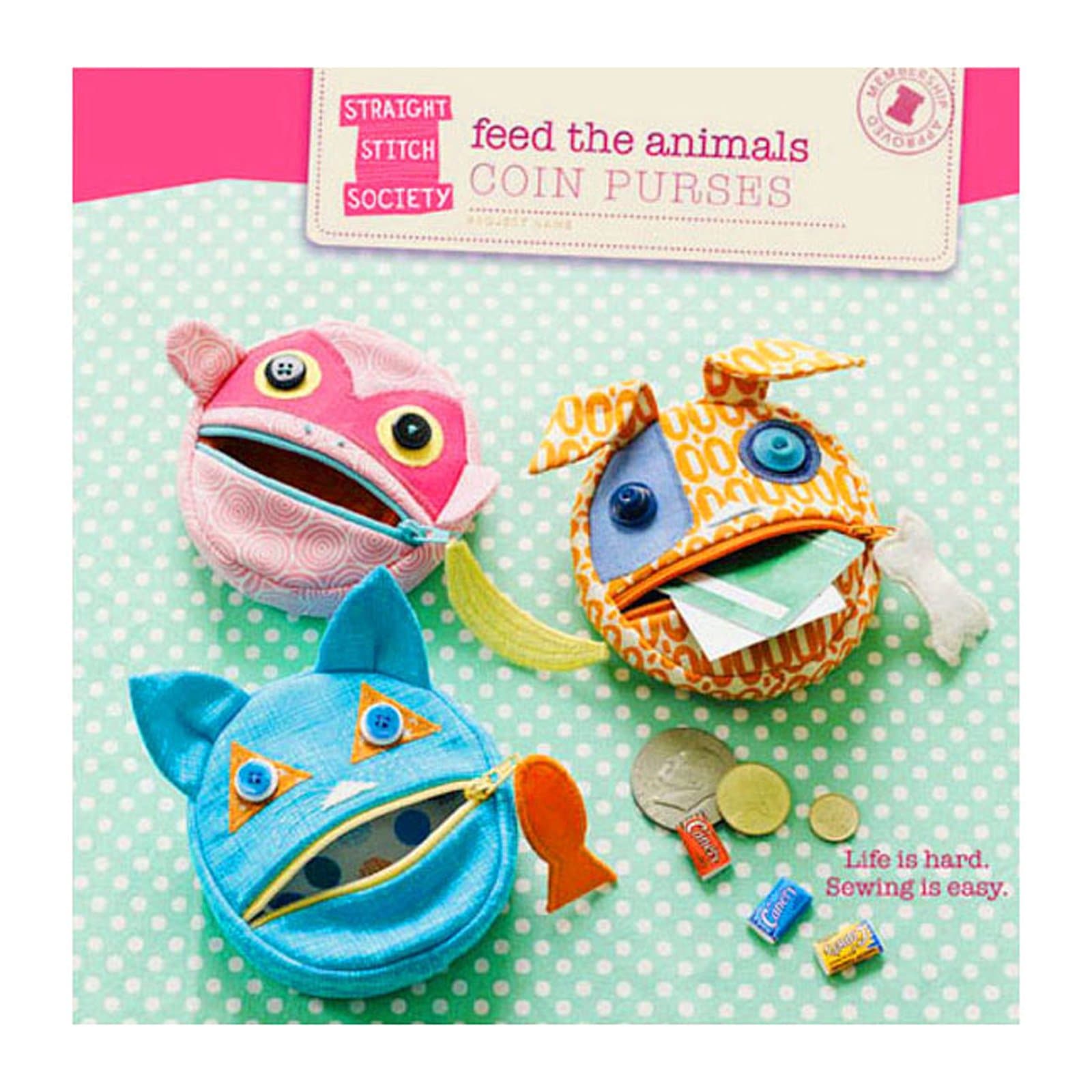 Feed The Animals Coin Purses Sewing Pattern