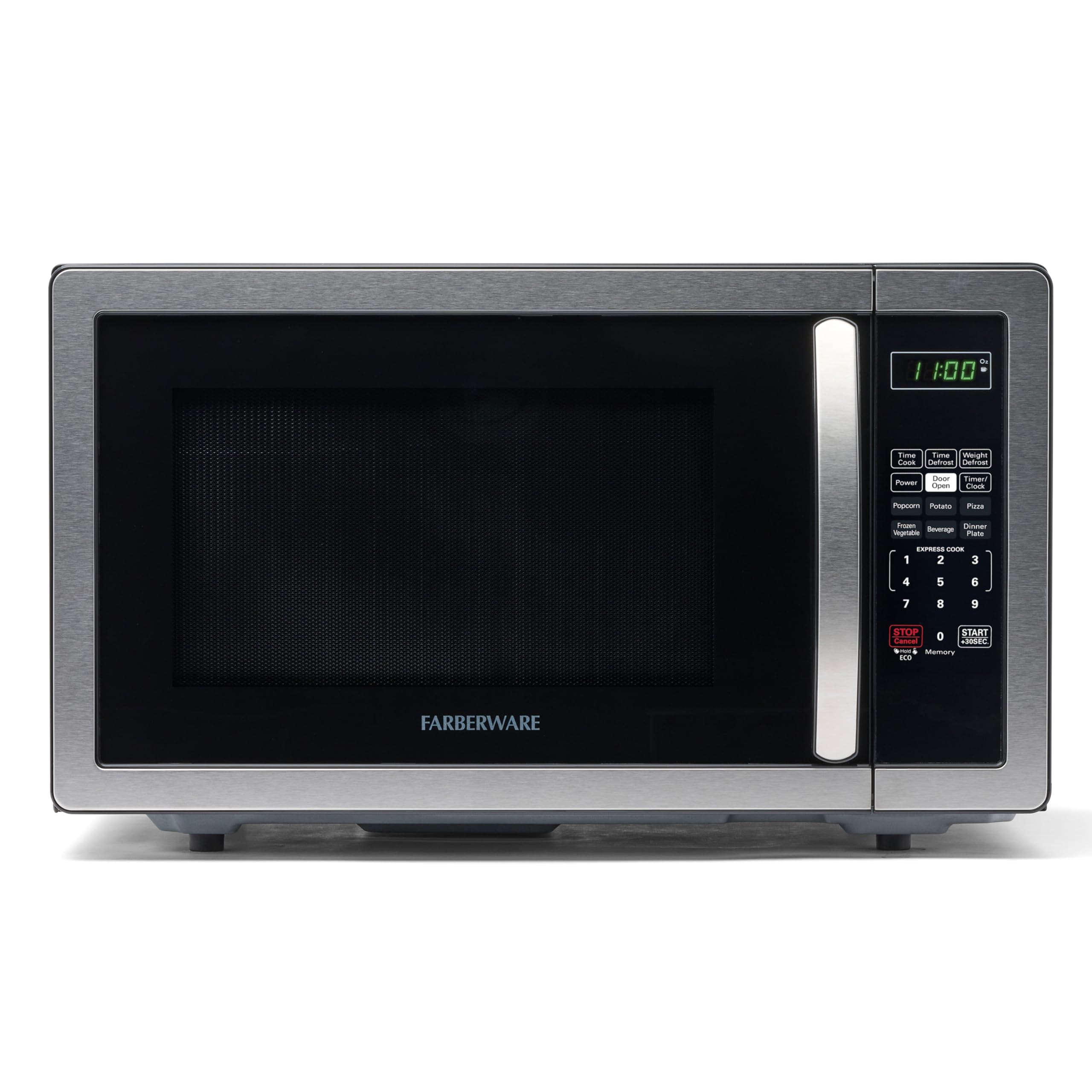 1.1 Cu. Ft. Countertop Microwave Oven – 1000 Watts Power, Auto Cook Settings, Defrost, Easy Clean and Child Safety Lock - Stainless