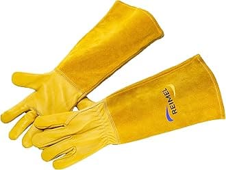 Heavy Duty Thorn-Proof Gardening Gloves for Men & Women – Leather Gauntlet Gloves for Rose Pruning, Brambles & Tough Yard Work