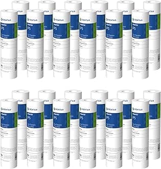 Pentair Pentek P5 Sediment Water Filter, 10 Inch, Under Sink Spun Bonded Polypropylene Replacement Cartridge, 10" x 2.5", 5 Micron, Pack of 24