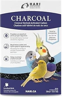 Hari Bird Charcoal, Coconut Derived Activated Charcoal, Aid in Digestion and Eliminate Toxins, Hagen Supplement for All Birds, 8.11 oz