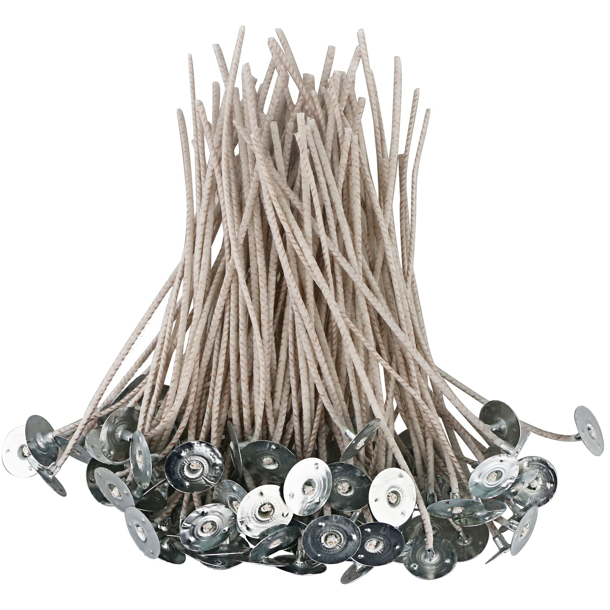 CD Series Candle Wicks for Soy Candles,100pcs CD 10 6" Pretabbed Wicks,Cotton & Paper Wicks for Candle Making.