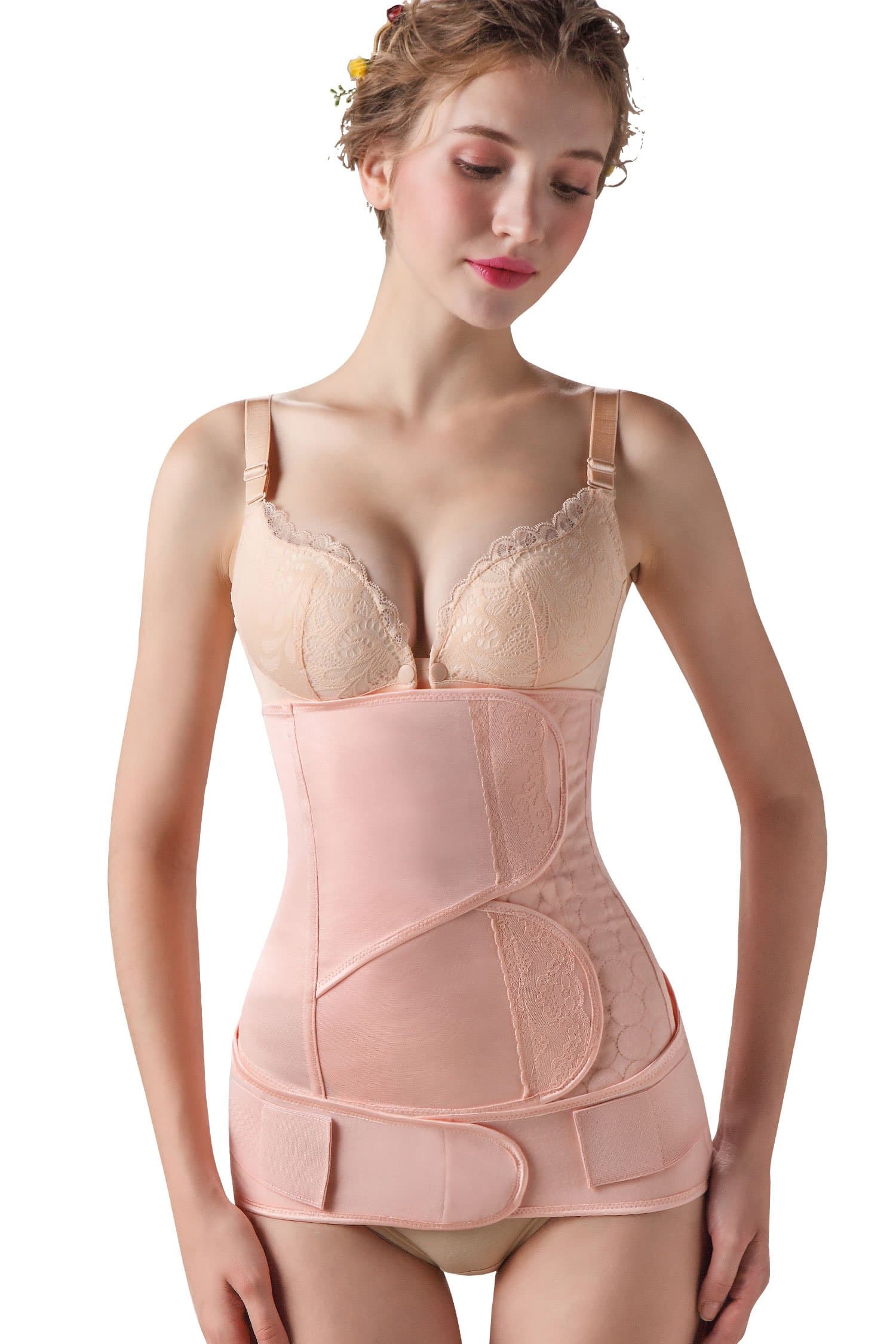 Postpartum Belly Wrap, 2 in 1 Anti-scratch High Elasticity Breathable Postpartum Recovery Belly Band Pelvis Belt