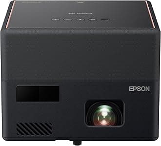 Epson EpiqVision Mini EF12 Smart Streaming Laser Projector, HDR, Android TV, Movies, Family Gaming, Portable, sound by Yamaha, 3LCD, Full HD 1080p, 1000 lumens Color & White Brightness Bluetooth Black