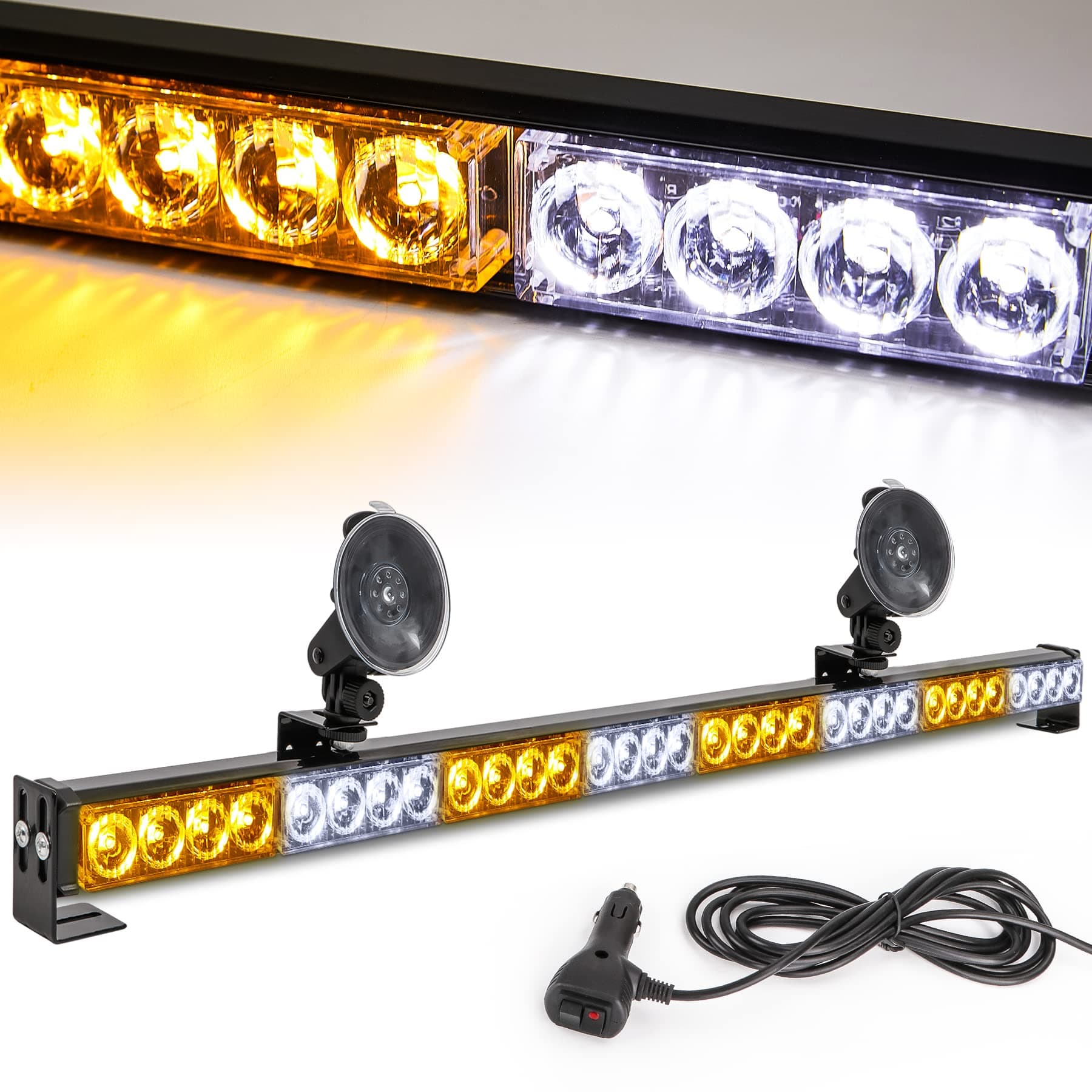 35.5" Emergency light bar Whit Cigarette lighter