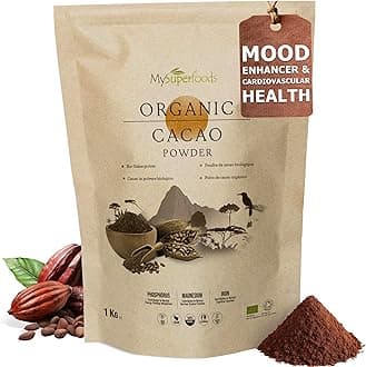 Organic Cacao/Cocoa Powder 1Kg | Pure & Unsweetened | Mood Enhancer & Cardiovascular Health | Natural Source of Magnesium | Perfect for Smoothies, Baking & Hot Chocolate | Non-Alkalised, Vegan