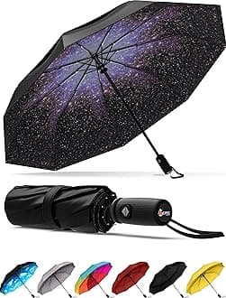 REPEL Windproof Travel Umbrella - Compact & Withstands Winds up to 85MPH , Strongest Premium Auto Folding Umbrella for Rain and Sun - Durable, Light & Portable for Women & Men , Fits Backpack & Cars