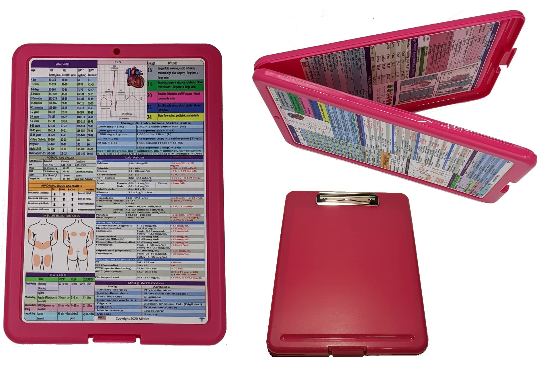 Nursing Clipboard -Great for Clinical rotations (Pink)