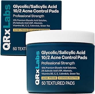 - Salicylic & Glycolic Acid Acne Clearing Pads - 2% Salicylic & 10% Glycolic Acid - Exfoliating Pads for Acne, Bacne, Butt Acne, Body Acne - Daily Pads - 50ct