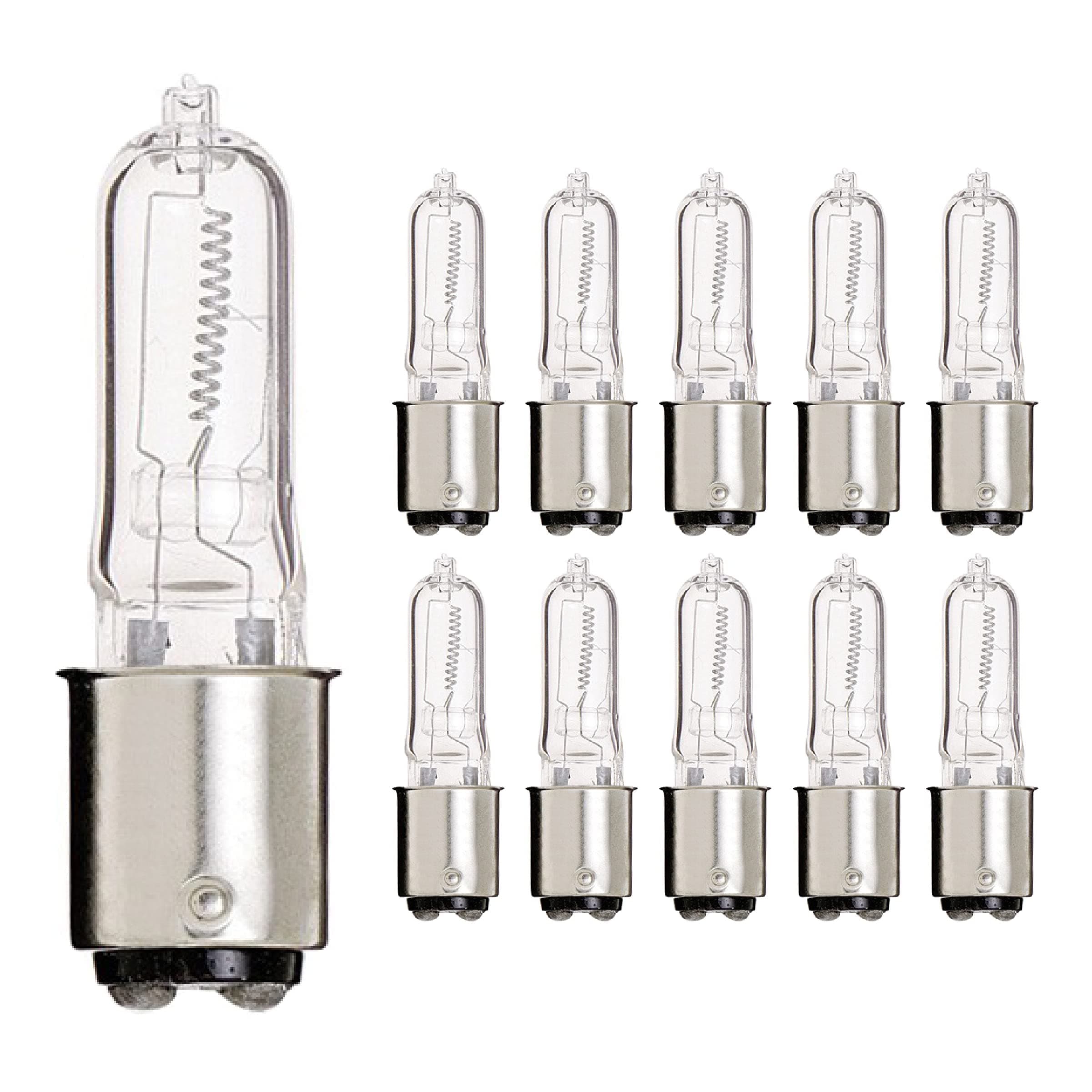 (Pack of 10) Q75CL/DC - 120-Volt - Halogen JD Type T4 - BA15D - DC Bayonet Base - 75-Watt - Clear Light Bulbs