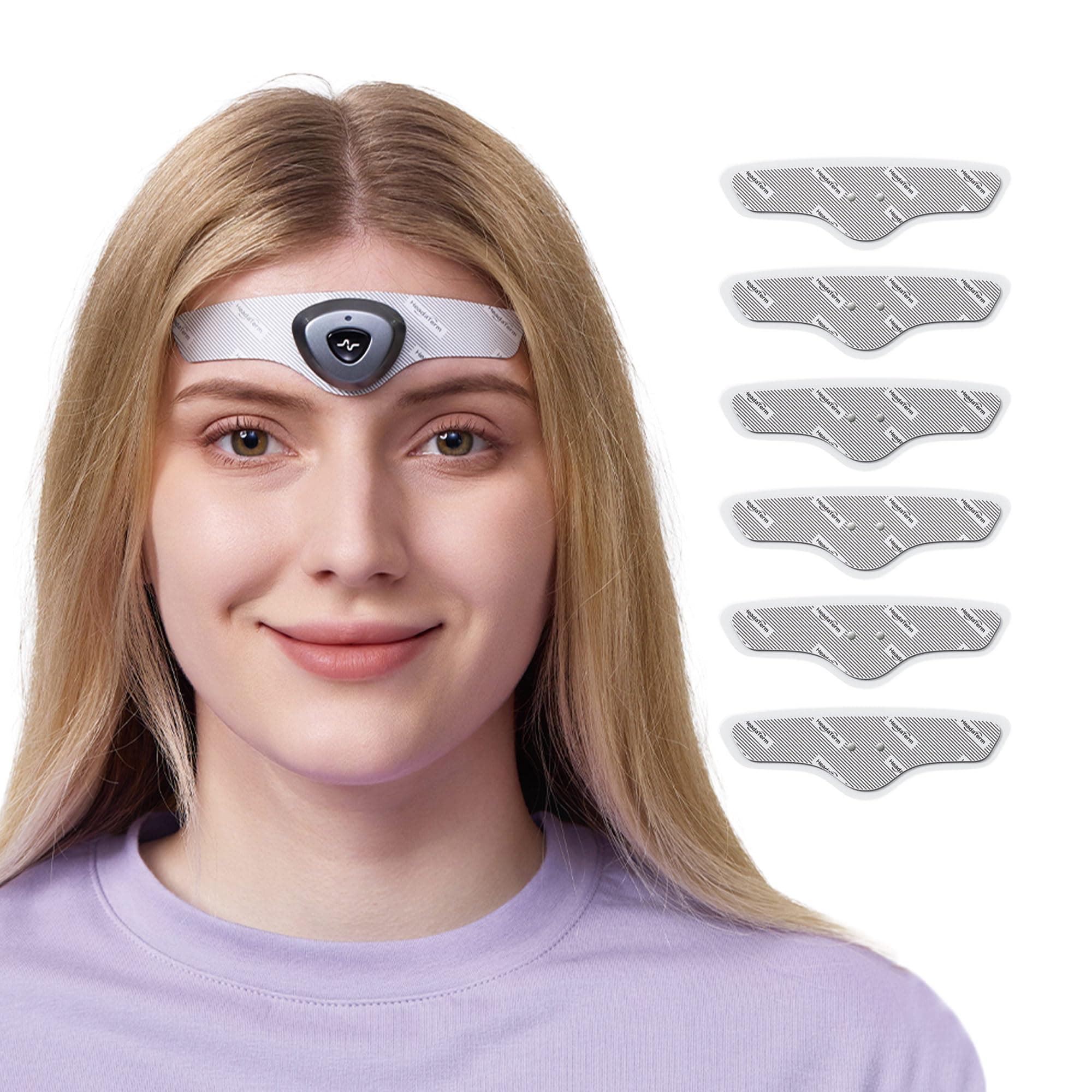 2 Migraine Relief Device e-TNS Technology Rechargeable Head Cap Treatment for migraine and Headache, Drug-Free, Clinically Proven, Fast-Acting, No Side Effects (1* HeadaTerm 2 +6*Electrodes)