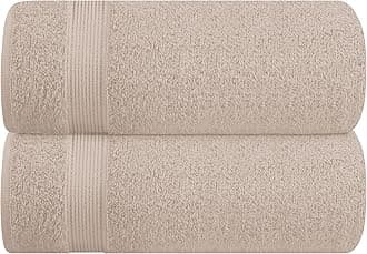 Belizzi Home Cotton 2 Pack Oversized Bath Sheet 35x70, Large Bath Sheet, Ultra Soft, Absorbent, Compact, Eco-Friendly, Recyclable, Quick Drying and Lightweight Towel - TAN