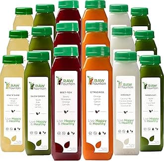 5 Day Juice Cleanse by Raw Fountain, All Natural Raw Detox Cleanse, Cold Pressed Juice Fast, Great Way to Jumpstart a Healthier Diet, Kosher, Vegan, NO Sugar Added, 30 Bottles 12oz