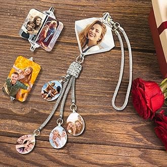 Personalized Photo Crystal Pendant for Car Home Hanging Ornaments Custom Picture Crystal Car Rearview Mirror Hanging Accessories Decor - Cube