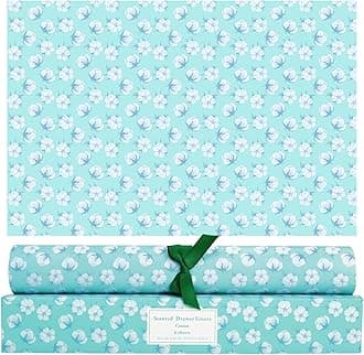 Cotton Scented Drawer Liners, Scent Paper Liners for Drawers, Dresser Shelf, Linen Closet (6 Sheets)