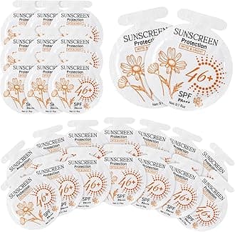 50 Pcs Sunscreen Bulk Mini Travel Size Sunscreen Packets SPF 46+ Summer Party Gifts for Women Girl
