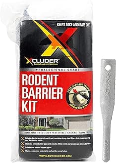 Xcluder Rodent Control Fill Fabric, Large DIY Kit with Inspection and Fit Tool, Stainless Steel Wool, Stops Rats and Mice