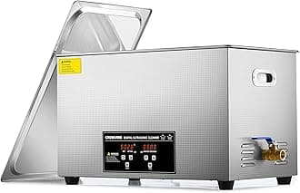 CREWORKS 30L Digital Ultrasonic Cleaning Machine with Heater & Timer, 600W Stainless Steel Ultrasonic Cleaner Machine, Professional Ultrasonic Parts Cleaner for Retainer Glasses Auto Tool Machine Part