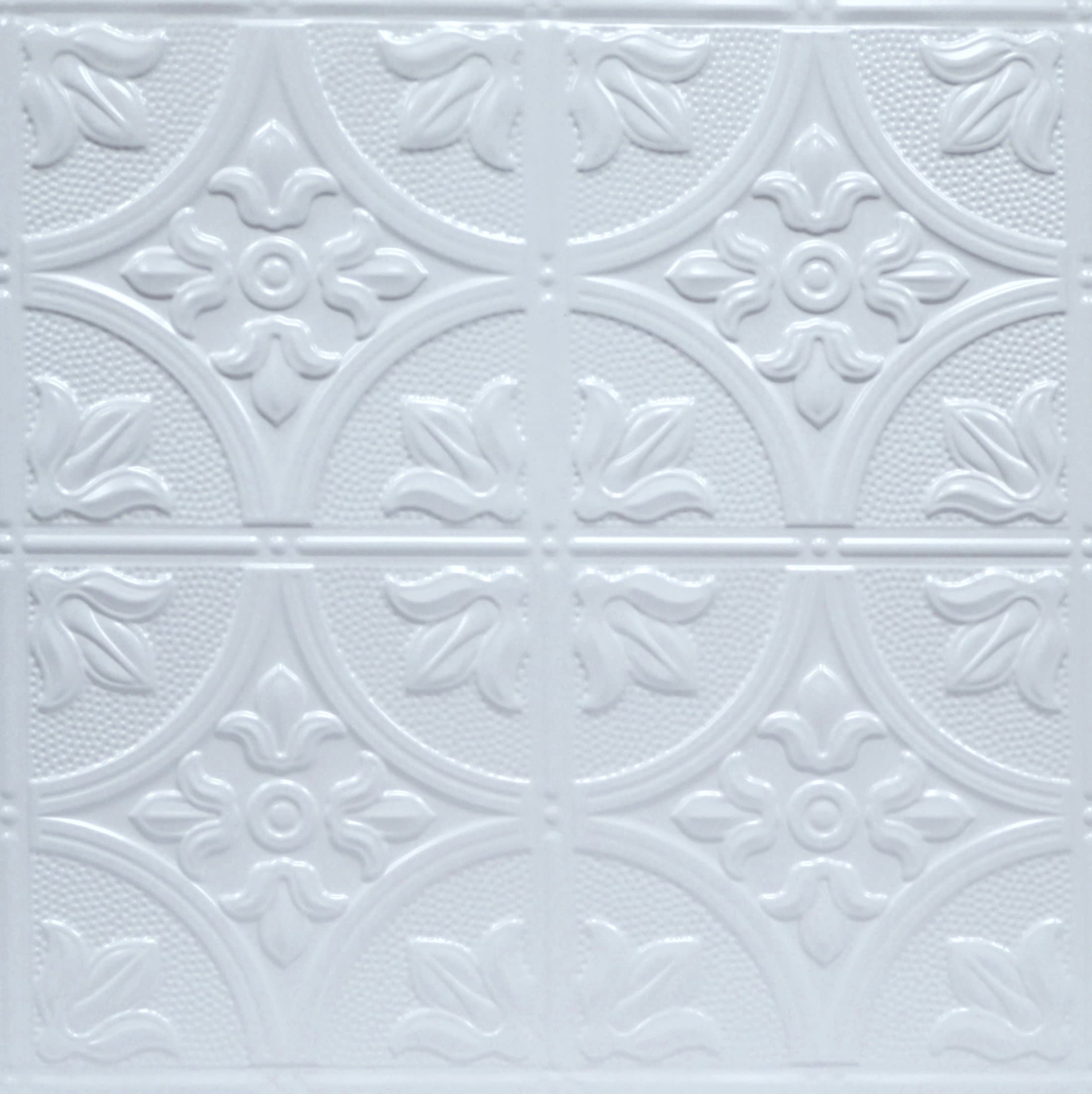 Shanko W309DA Pattern 309 Pressed Metal Wall and Ceiling Tiles, 20 sq. ft, White, 5 Piece